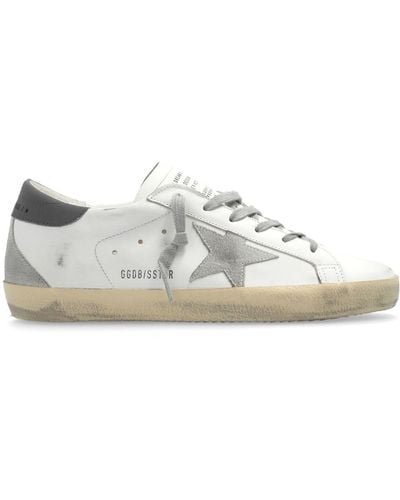 Golden Goose Super-star distressed leather sneakers - Weiß
