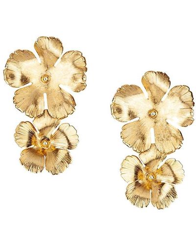 Jennifer Behr Collette Floral Drop Earrings - Metallic