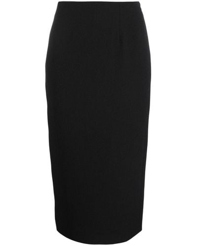Alessandra Rich Wool-bouclé Pencil Skirt - Black