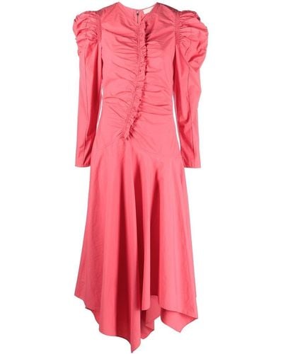 Ulla Johnson Gathered-detail Long-sleeve Dress - Pink