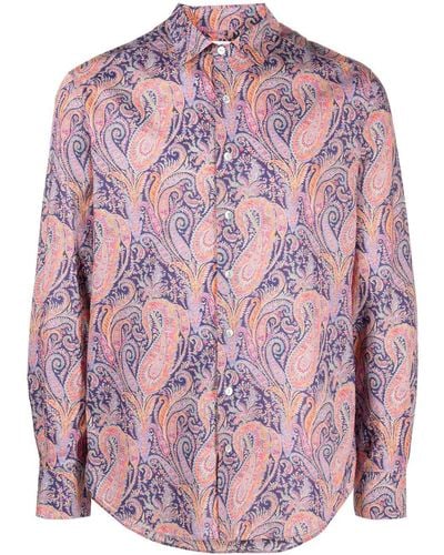 Mc2 Saint Barth Long-sleeve Paisley-print Cotton Shirt - Pink