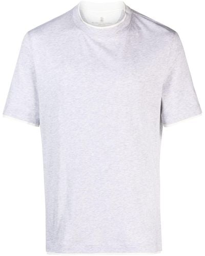 Brunello Cucinelli T-shirt con effetto a strati - Bianco