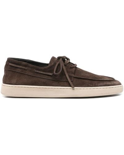 Officine Creative Suede Boat Shoes - Brown