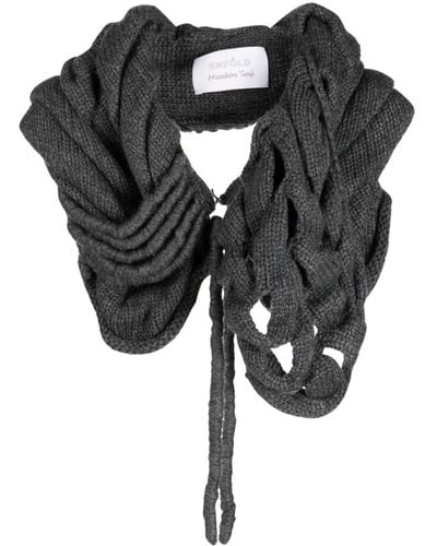 Enfold Layered Wool-blend Scarf - Gray
