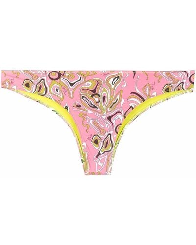 Emilio Pucci Africana Print Bikini Bottoms - Pink