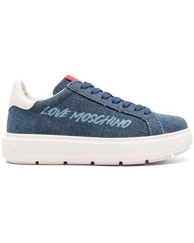 Love Moschino Zapatillas vaqueras con diseño grueso - Azul