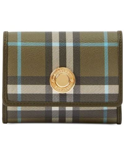 Burberry Vintage Check-pattern Faux-leather Wallet - Green