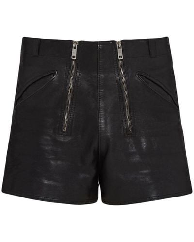 Prada Leren Shorts - Zwart