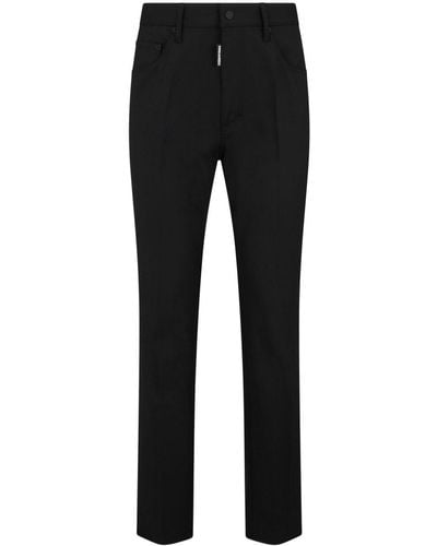 DSquared² Tapered Wool Blend Trousers - Black