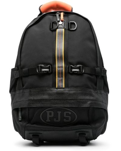 Parajumpers Hubbard leather-trim backpack - Schwarz