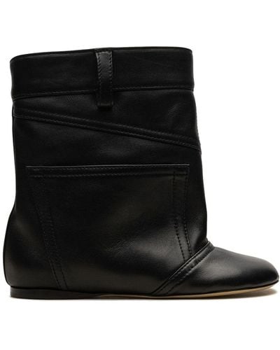 Loewe Toy Trouser-design Leather Ankle Boots - Black