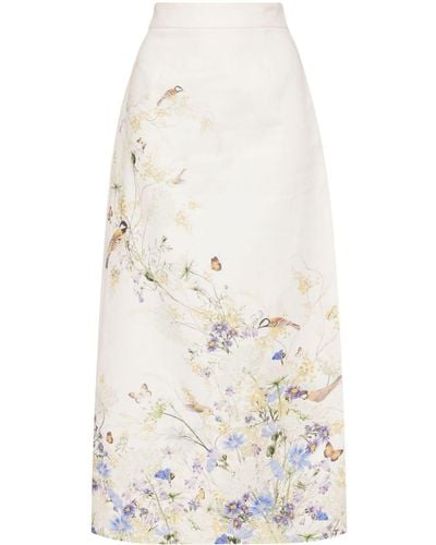 Zimmermann Harmony Pencil Midi Skirt - White