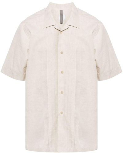 Eleventy Bowling-collar Short-sleeve Shirt - White