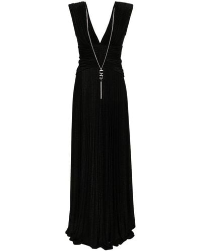 Elisabetta Franchi V Neck Long Dress - Black
