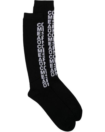 Comme des Garçons Logo-knit Knee-length Socks - Black