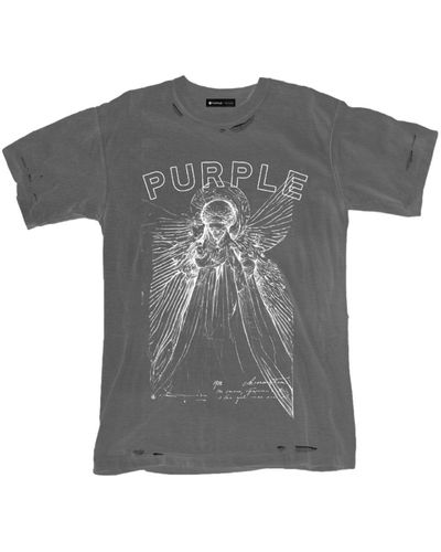 Purple Brand T-Shirt mit grafischem Print - Grau