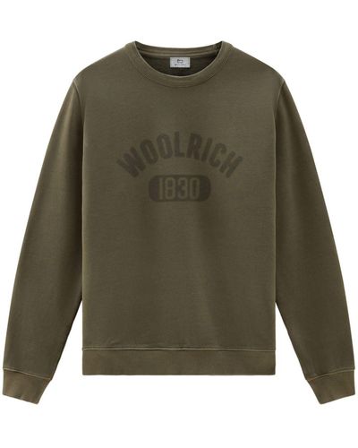 Woolrich Katoenen Sweater Met Logoprint - Groen