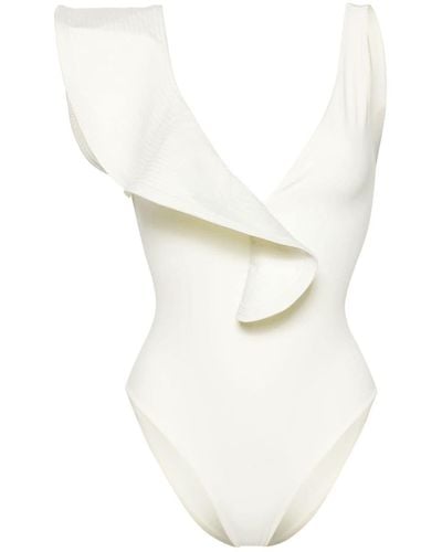 Johanna Ortiz Santa Clara Ruffle-trim Swimsuit - White