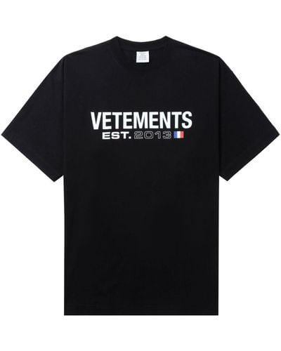 Vetements ドロップショルダー Tシャツ - ブラック