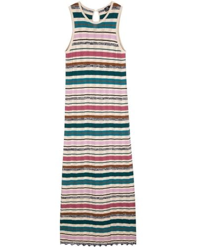 PS by Paul Smith Striped Knitted Cotton Dress - Natural
