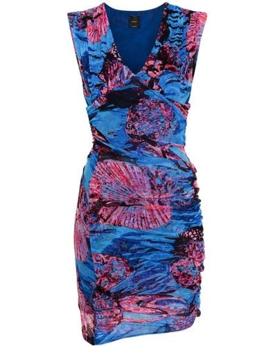 Pinko Antinoo Chemical-sea-print Dress - Blue