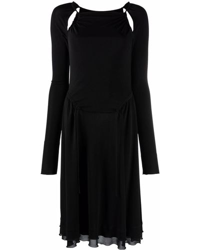 Ferragamo Vestido midi con detalle de aberturas - Negro