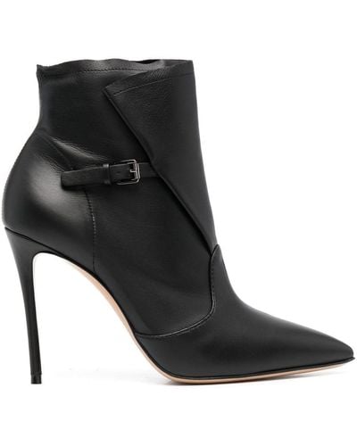 Casadei Buckled Leather Boots - Black