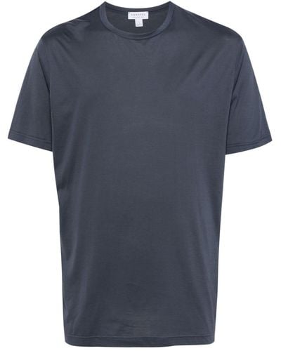 Sunspel T-shirt Met Ronde Hals - Blauw