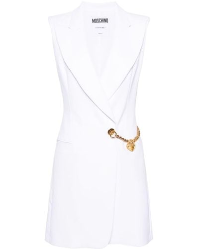 Moschino Heart-chain Wrapped Mini Dress - White