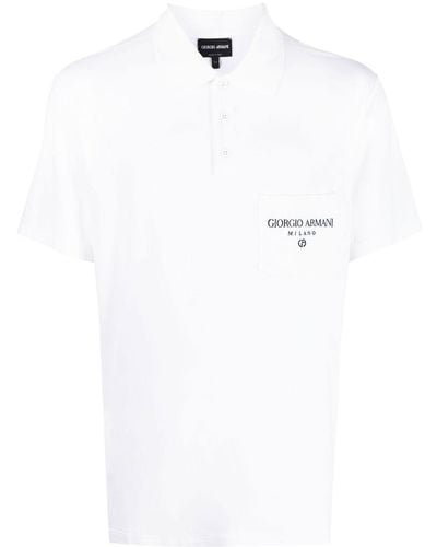 Giorgio Armani Chest Pocket Polo Shirt - White