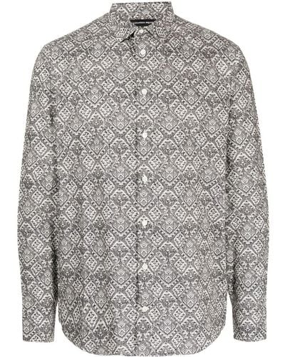 Alexander McQueen Overhemd Met Geometrische Print - Zwart