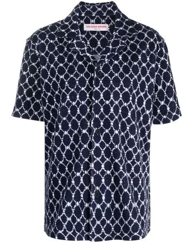 Orlebar Brown Overhemd Met Korte Mouwen - Blauw