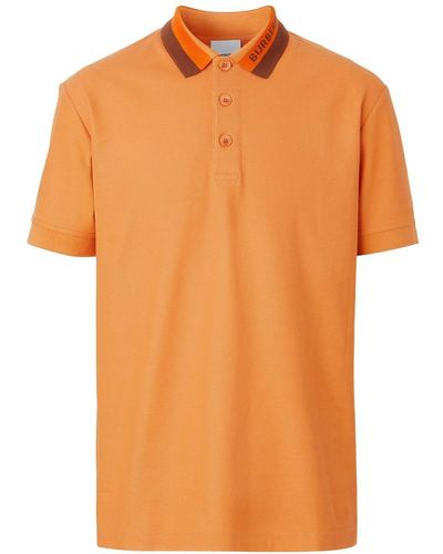 Burberry コントラストカラー ポロシャツ - オレンジ