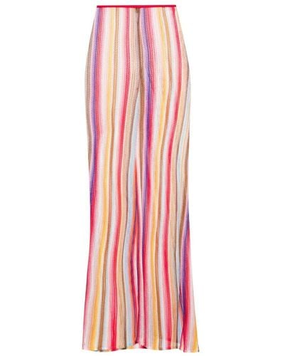 Missoni High-waisted Flared Trousers - Pink