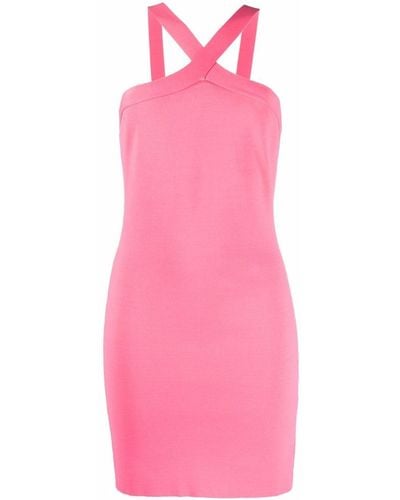 P.A.R.O.S.H. Halterneck Fitted Dress - Pink