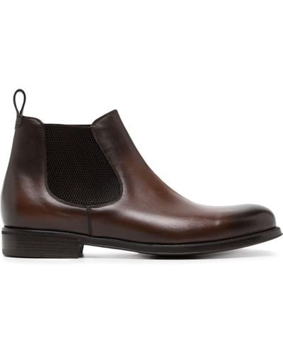 Barrett Elasticated-panels Leather Ankle Boots - Brown