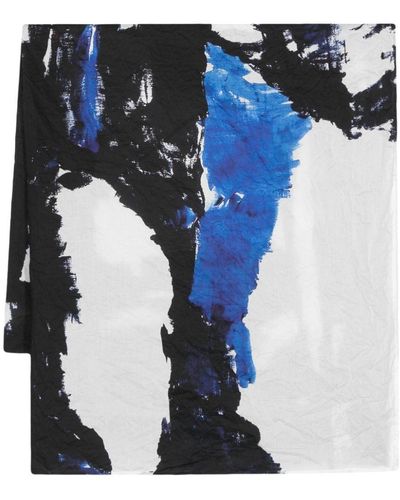 Daniela Gregis Abstract-print Cotton Scarf - Blue