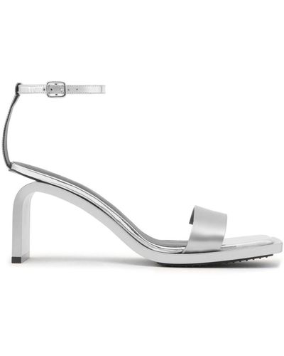 Courreges Stream Mirror 70mm Leather Sandals - White