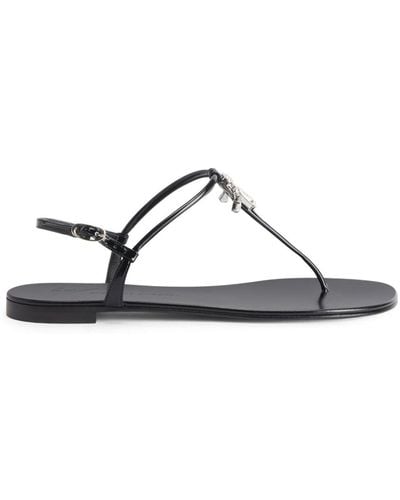 Giuseppe Zanotti Melissie Thong Leather Sandals - Black