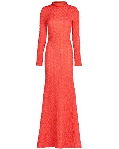 Silvia Tcherassi Ausgestelltes Kleid mit Stehkragen - Rot