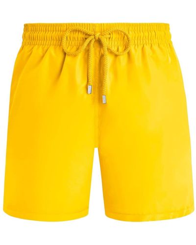 Vilebrequin Moorea Logo-appliqué Swim Shorts - Yellow