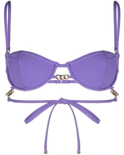 Stella McCartney Haut de bikini à détails de chaine - Violet