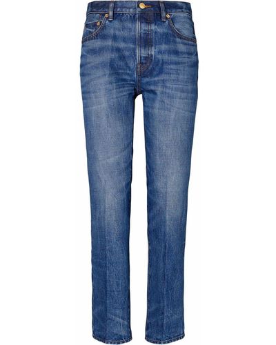 Tory Burch Mid-rise Cropped Jeans - Blue