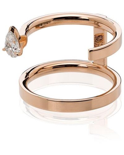 Repossi Serti Sur Vide 18kt Rose Gold Diamond Ring - White