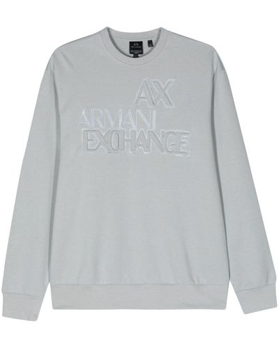 Armani Exchange Logo-appliqué Crew-neck Sweatshirt - Grey