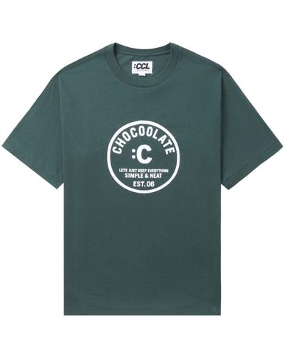 Chocoolate T-Shirt mit Logo-Print - Grün