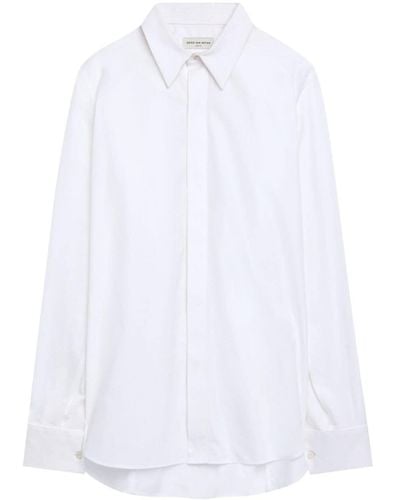Dries Van Noten Classic-collar Cotton Shirt - White