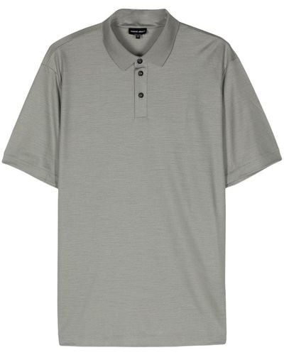 Giorgio Armani Short-sleeve Wool Polo Shirt - Grey