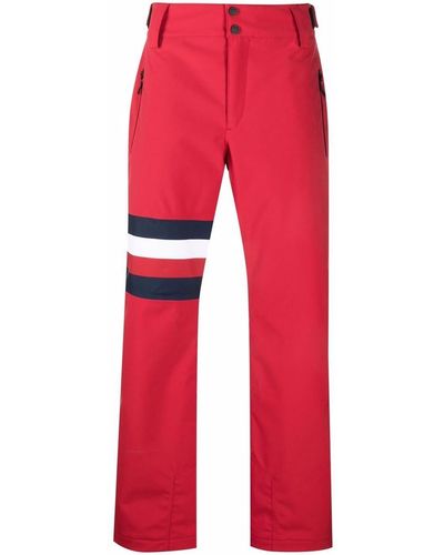 Rossignol Pantalones de esquí con detalle de rayas - Rojo