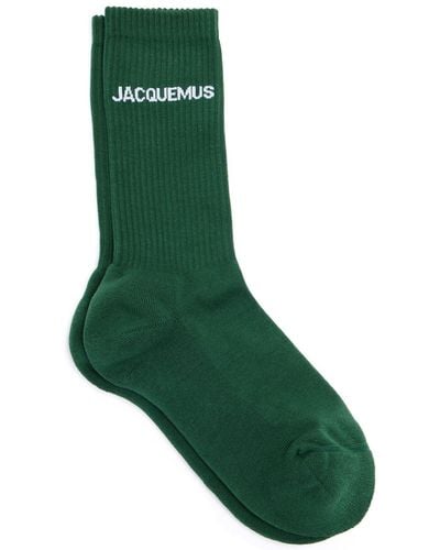 Jacquemus Les Chaussettes Logo-intarsia Socks - Green